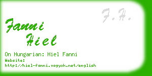 fanni hiel business card